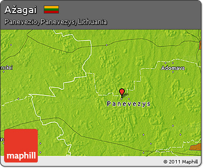 Physical 3D Map of Ažagai