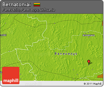 Physical 3D Map of Bernatoniai