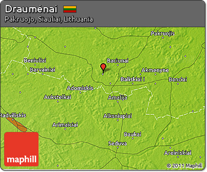 Physical 3D Map of Draumėnai