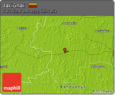 Physical 3D Map of Jačiūnai