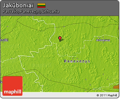Physical 3D Map of Jakūboniai