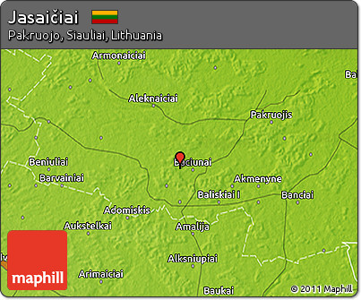 Physical 3D Map of Jasaičiai