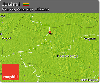 Physical 3D Map of Jusėnai