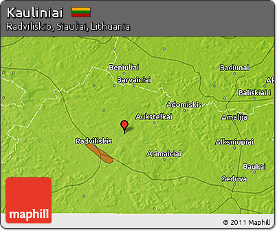 Physical 3D Map of Kauliniai