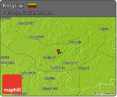 Physical 3D Map of Kolyčiai