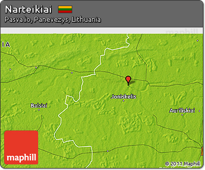 Physical 3D Map of Narteikiai
