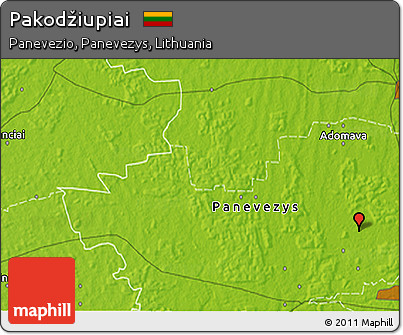 Physical 3D Map of Pakodžiupiai