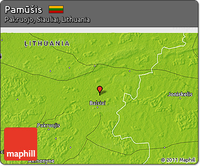 Physical 3D Map of Pamūšis