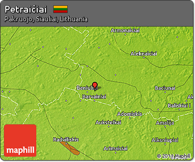 Physical 3D Map of Petraičiai