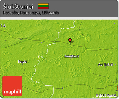 Physical 3D Map of Šiukštoniai