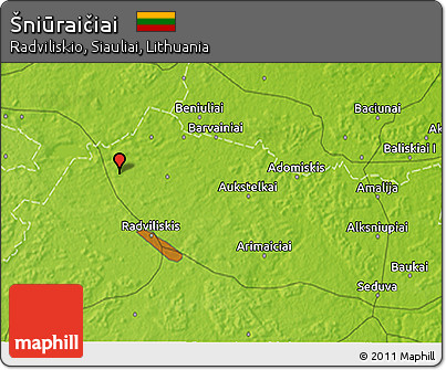 Physical 3D Map of Šniūraičiai