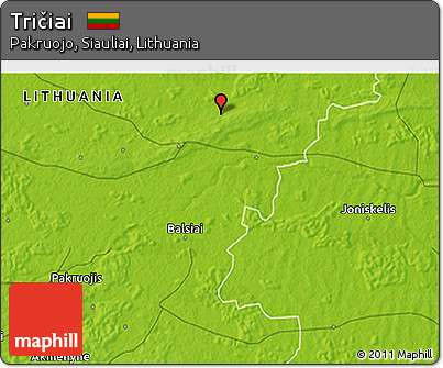 Physical 3D Map of Tričiai