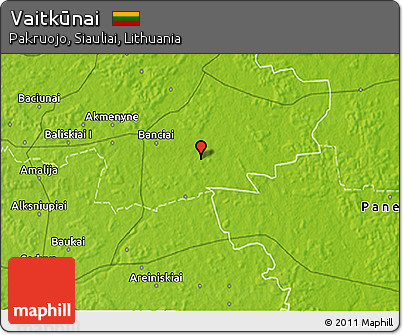 Physical 3D Map of Vaitkūnai