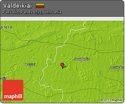 Physical 3D Map of Valdeikiai