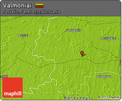 Physical 3D Map of Valmoniai