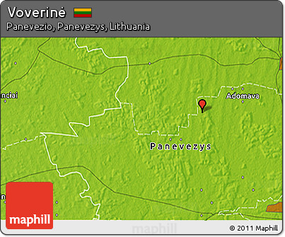 Physical 3D Map of Voverinė