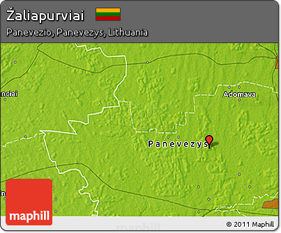 Physical 3D Map of Žaliapurviai