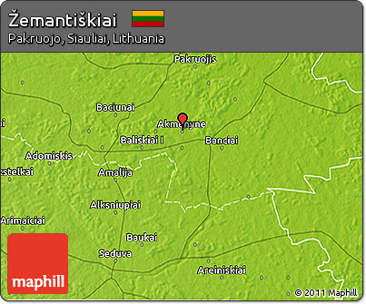 Physical 3D Map of Žemantiškiai