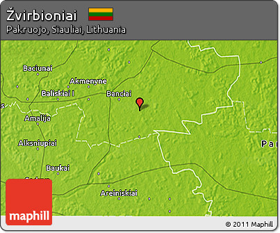 Physical 3D Map of Žvirbioniai
