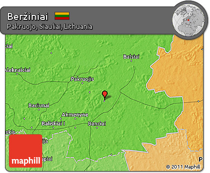 Political 3D Map of Beržiniai