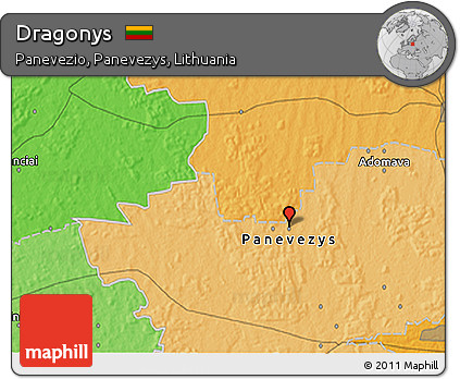 Political 3D Map of Dragonys
