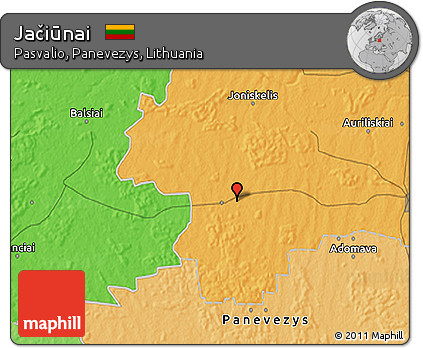 Political 3D Map of Jačiūnai