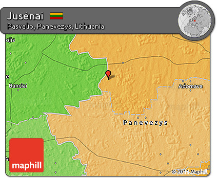 Political 3D Map of Jusėnai