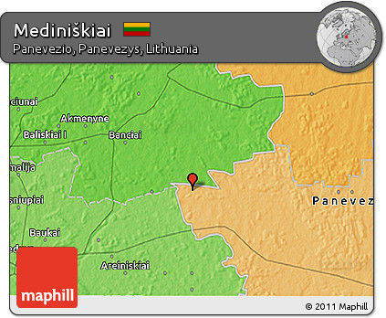Political 3D Map of Mediniškiai