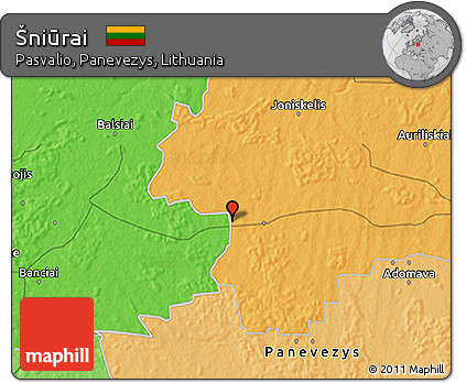 Political 3D Map of Šniūrai