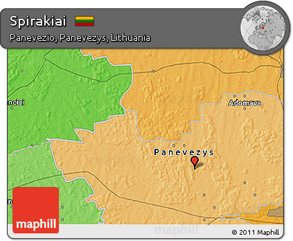Political 3D Map of Spirakiai