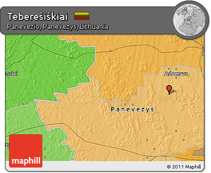 Political 3D Map of Teberešiškiai