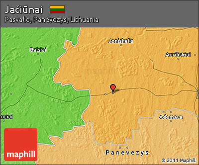 Political 3D Map of Jačiūnai