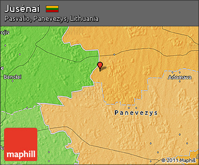Political 3D Map of Jusėnai