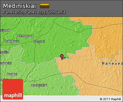 Political 3D Map of Mediniškiai