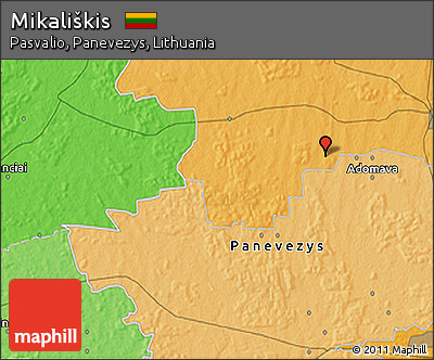 Political 3D Map of Mikališkis