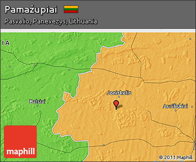 Political 3D Map of Pamažupiai