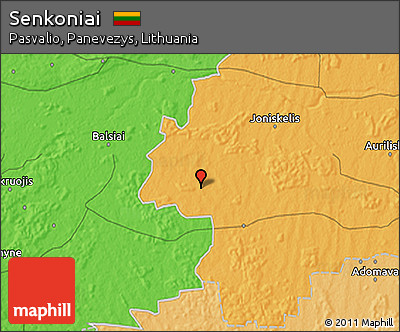 Political 3D Map of Senkoniai