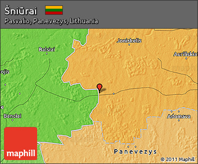 Political 3D Map of Šniūrai
