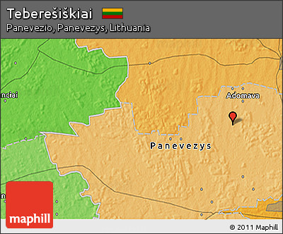 Political 3D Map of Teberešiškiai