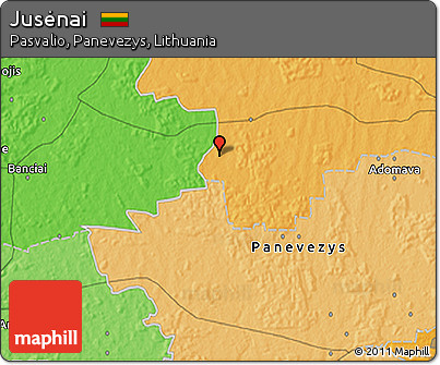 Political 3D Map of Jusėnai