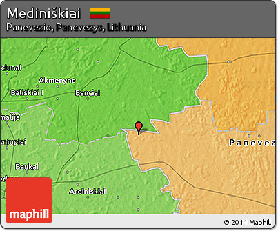 Political 3D Map of Mediniškiai