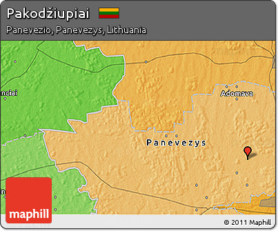 Political 3D Map of Pakodžiupiai