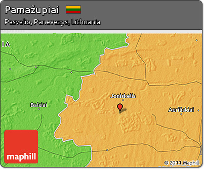 Political 3D Map of Pamažupiai