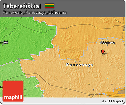 Political 3D Map of Teberešiškiai