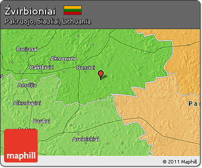 Political 3D Map of Žvirbioniai