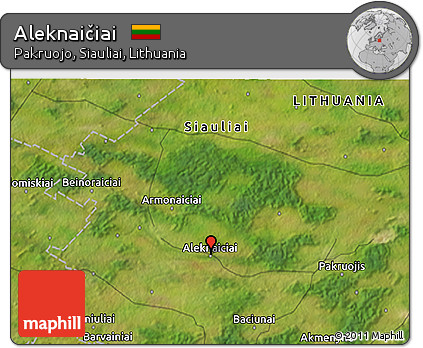 Satellite 3D Map of Aleknaičiai