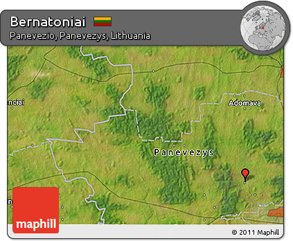 Satellite 3D Map of Bernatoniai