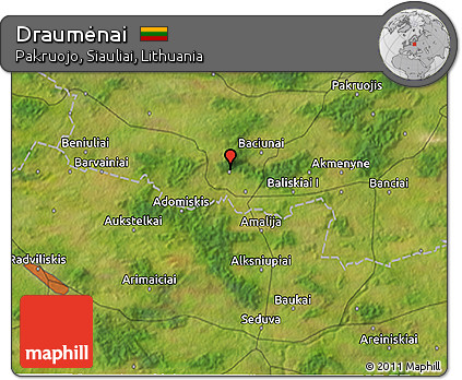 Satellite 3D Map of Draumėnai