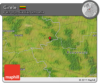 Satellite 3D Map of Girelė