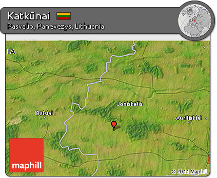 Satellite 3D Map of Katkūnai